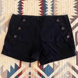 J. Crew Black CityFit Buttonfront Shorts